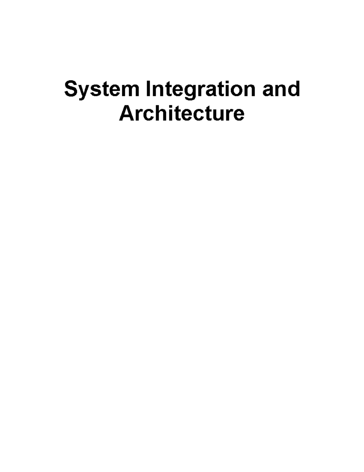 **System Integration and Architecture Overview: Key Concepts and ...