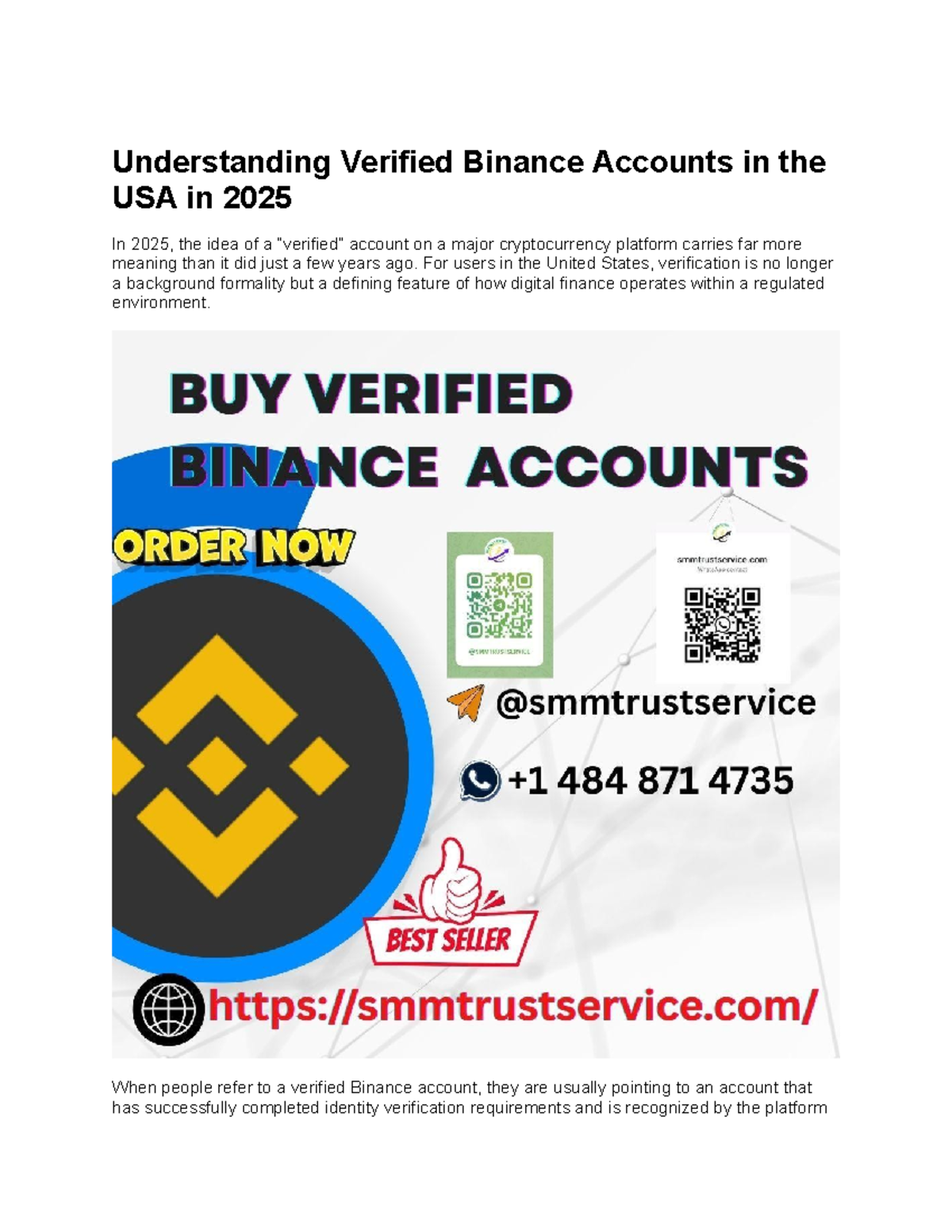 Understanding Verified Binance Accounts in the USA: 2025 Insights - Studocu