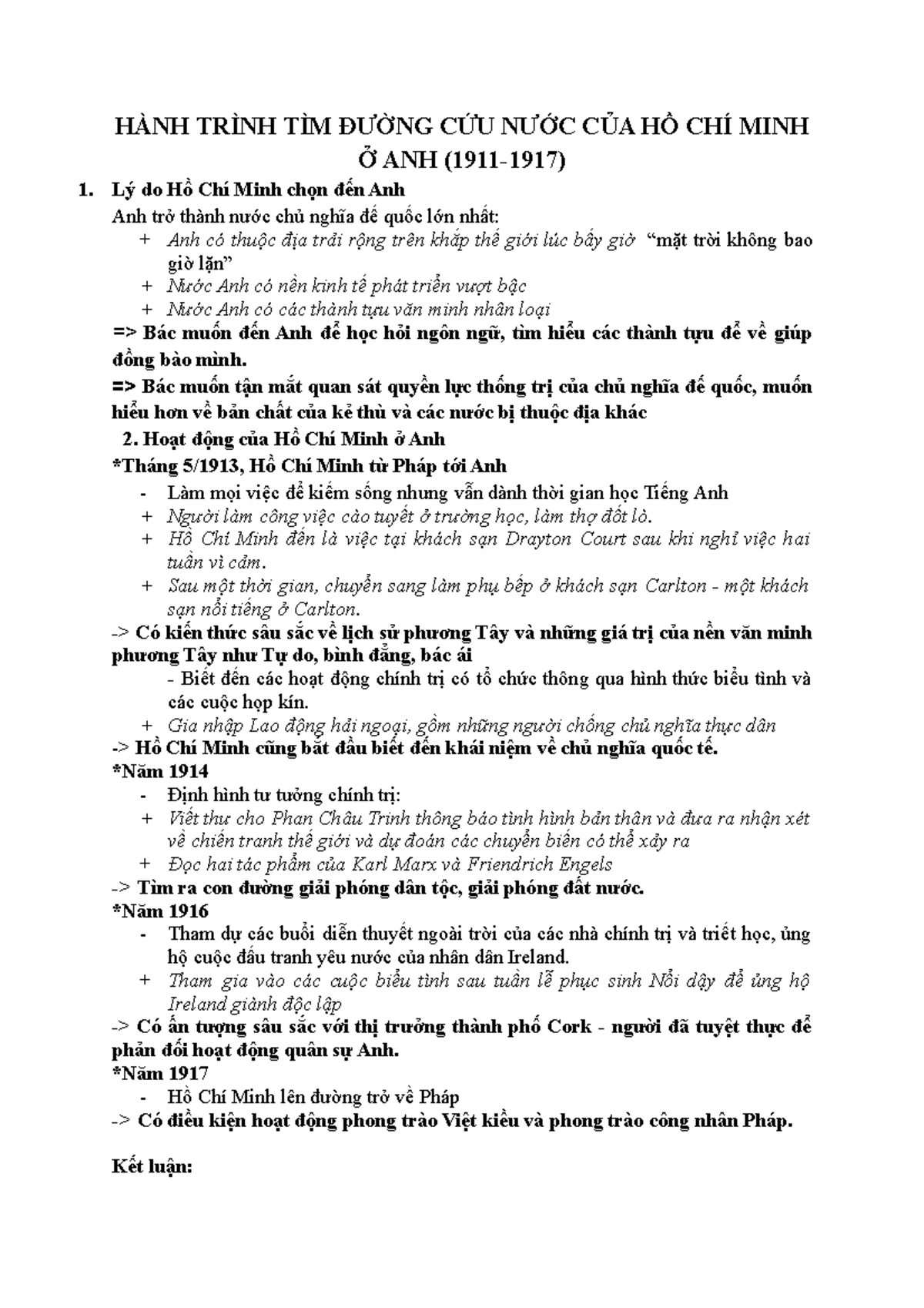 Hồ Chí Minh ở Anh: Hành Trình Tìm Đường Cứu Nước (1911-1917) - Document Preview