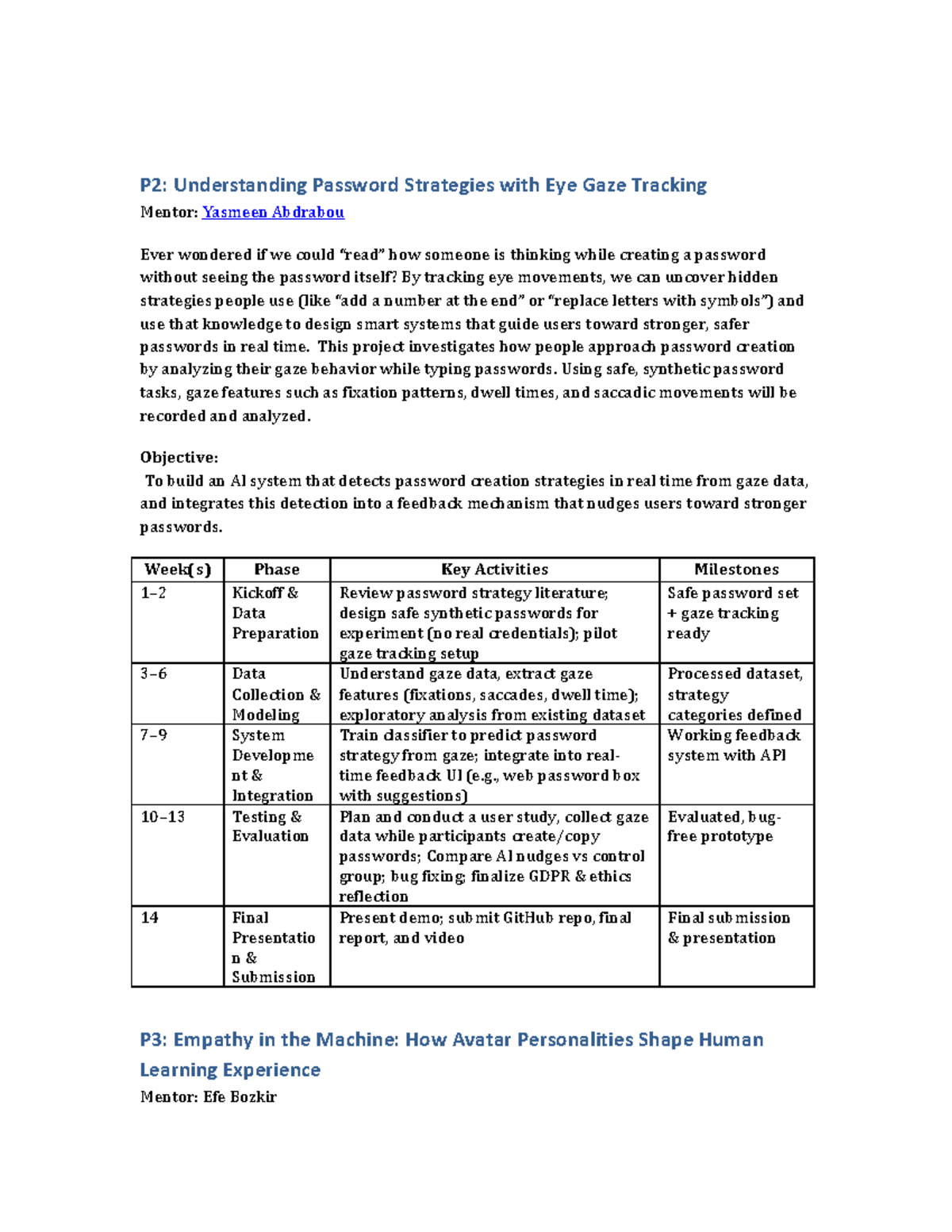 P2: Eye Gaze Tracking for Password Strategy Analysis - Studocu
