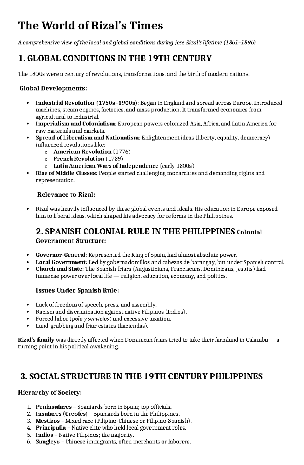 The World of Rizal's Time: Global and Local Contexts in the 19th ...