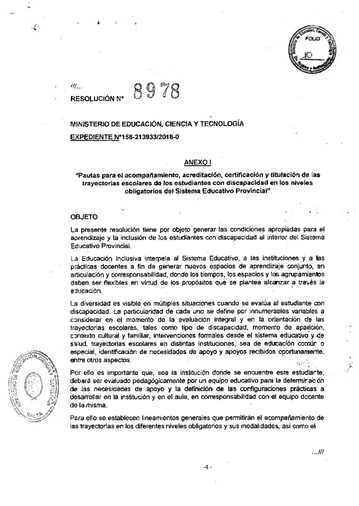 Resolución N° 8978-19: Inclusión y Acompañamiento Educativo para ...
