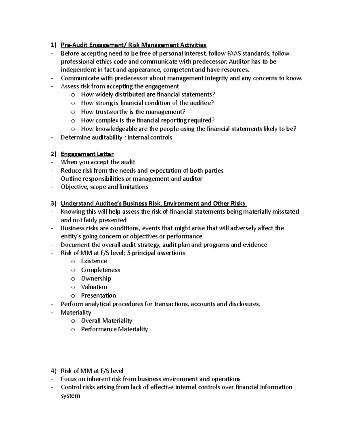 Audit Exam Review - Lecture Notes 1: Engagement & Risk Management - Studocu