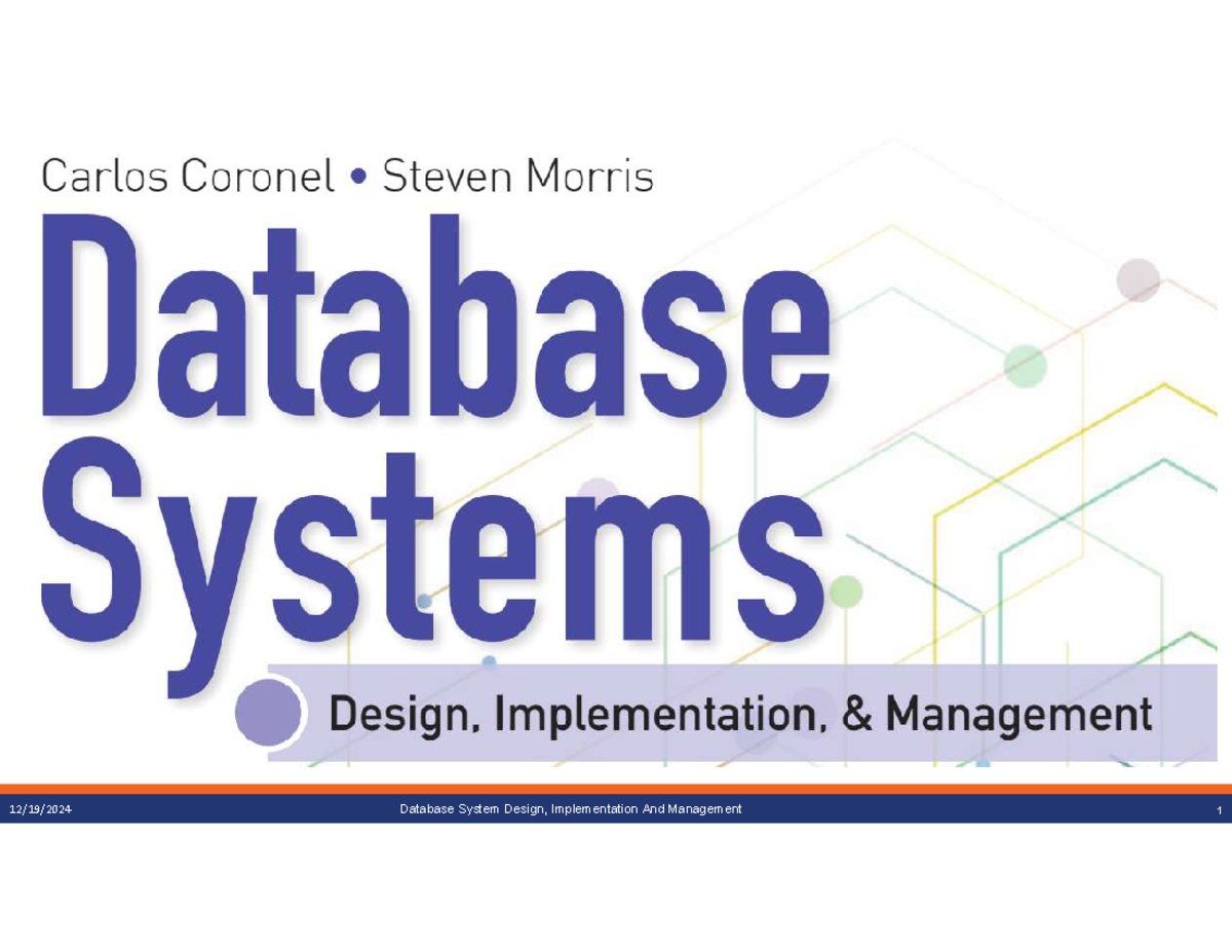 Lecture 1: Database Systems - Key Concepts & Design Principles (DBIM ...