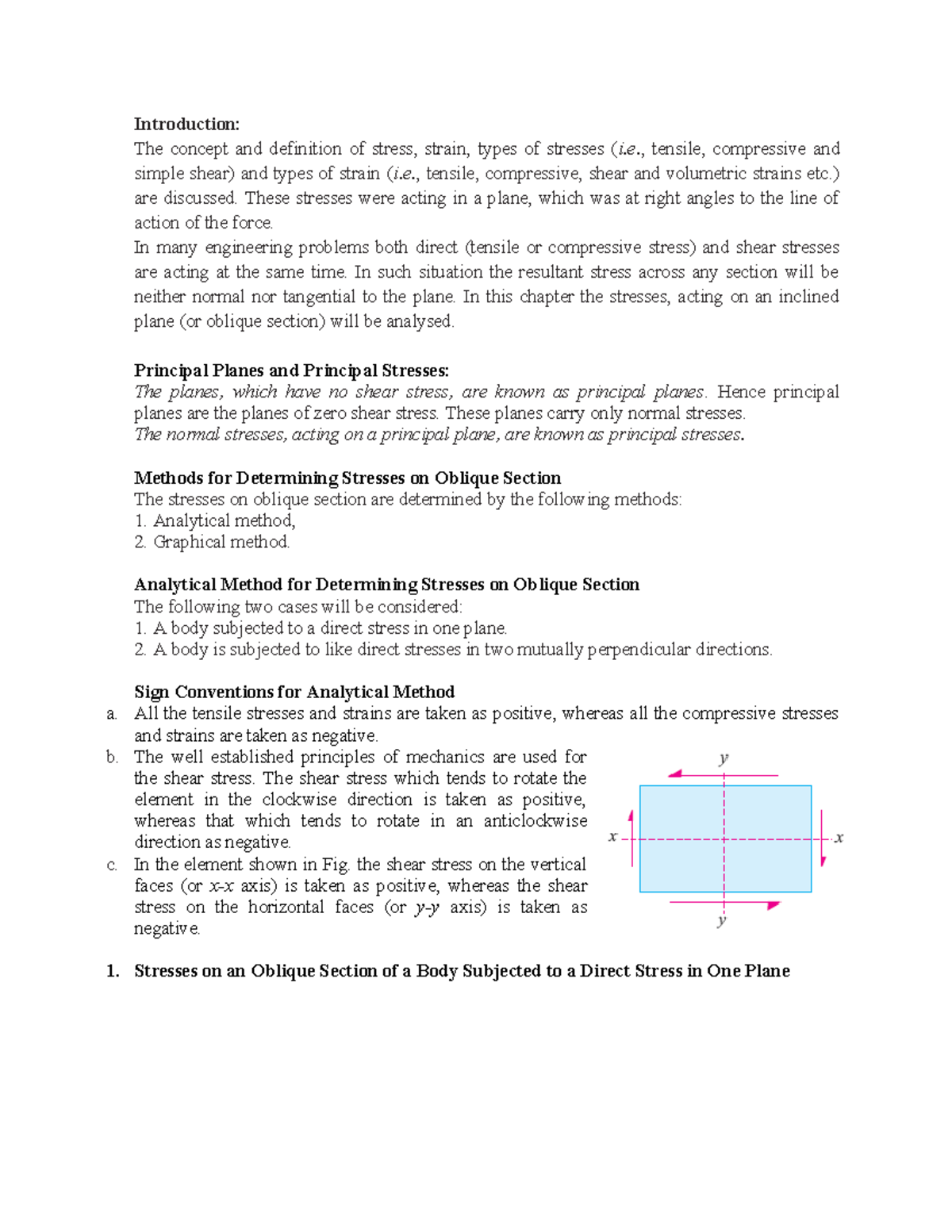 UNIT 2: Principal Planes and Stress Analysis in Engineering - Studocu