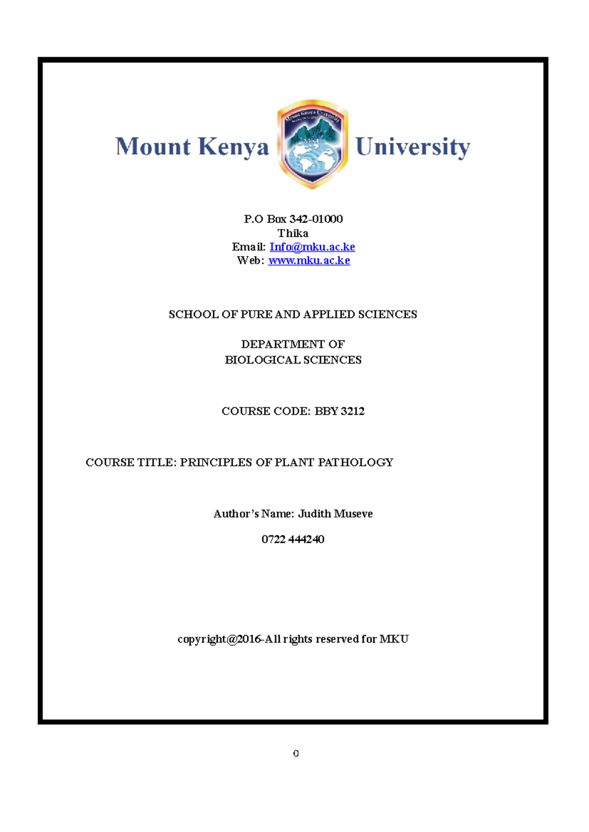 Principles of plant pathology B 3212 lecture notes and summaries - Studocu