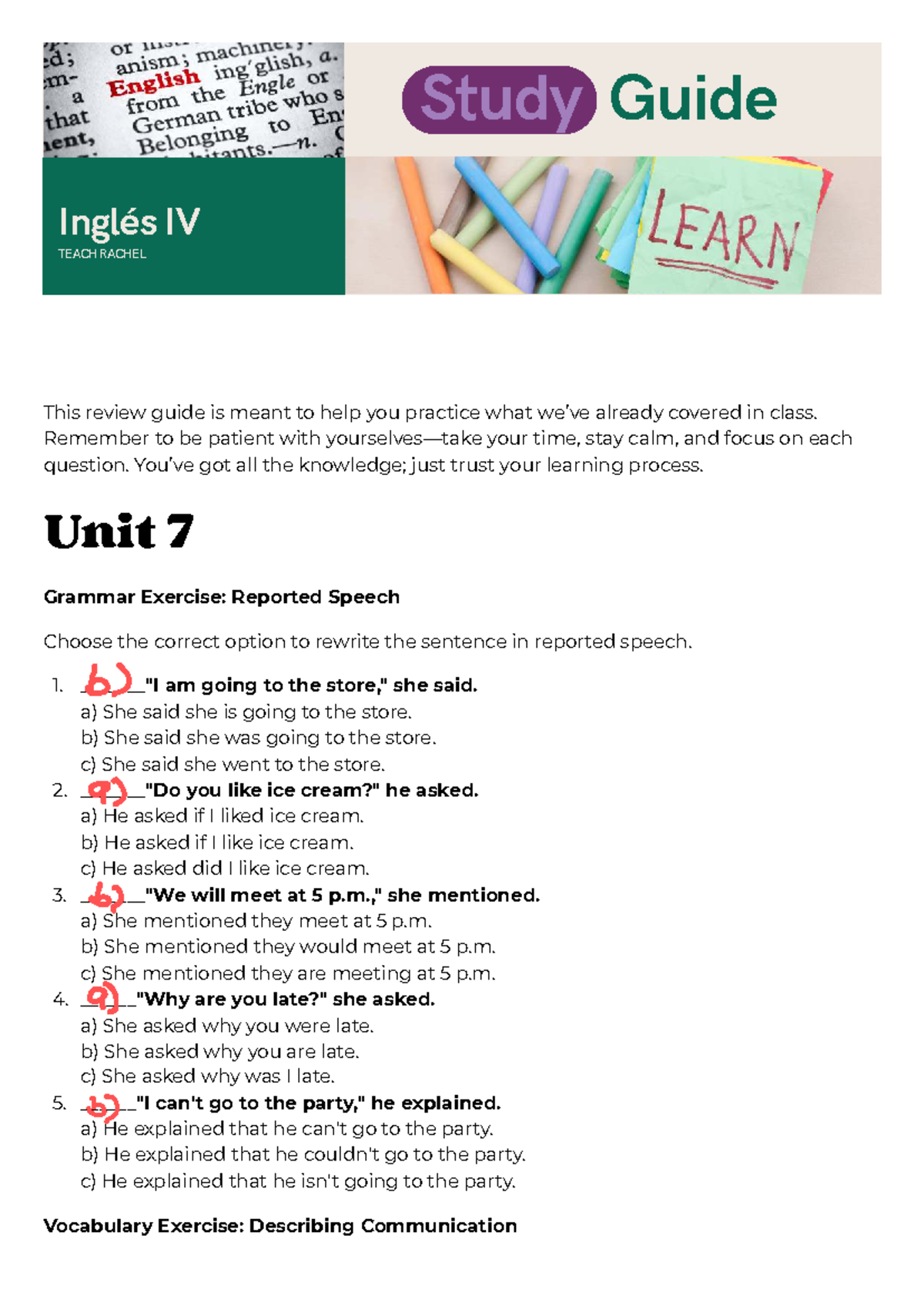 Ale Study Guide - Second Term copia - This review guide is meant to ...