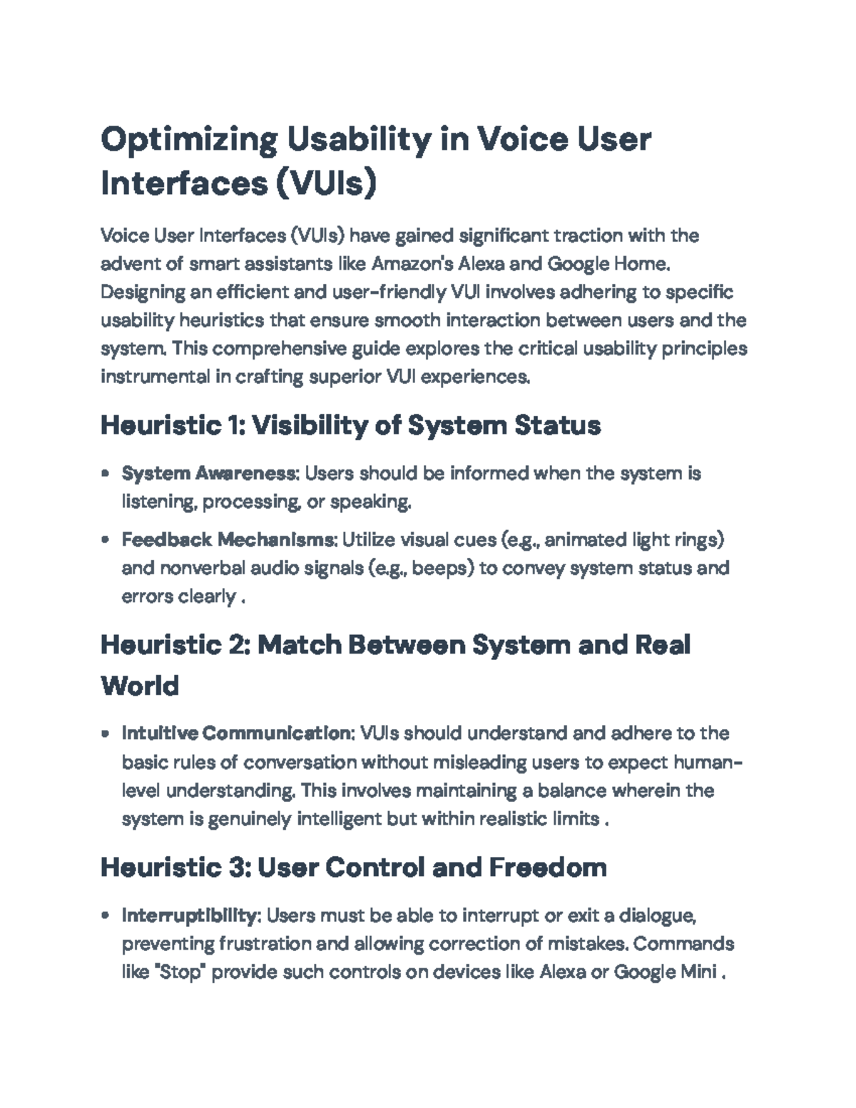 Optimizing Usability in Voice User Interfaces (VUIs): A Guide ...