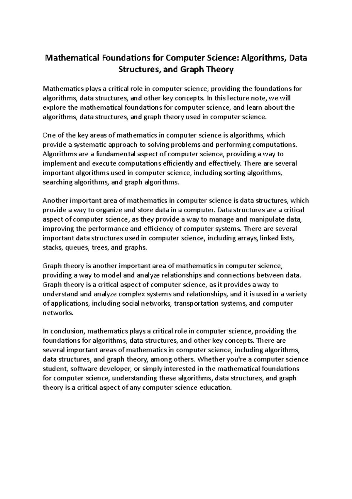 Algebraic Structures for Computer Science - Algebraic Structures for ...