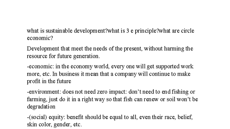 Sustainable Development: Understanding the 3E Principle and Circular ...