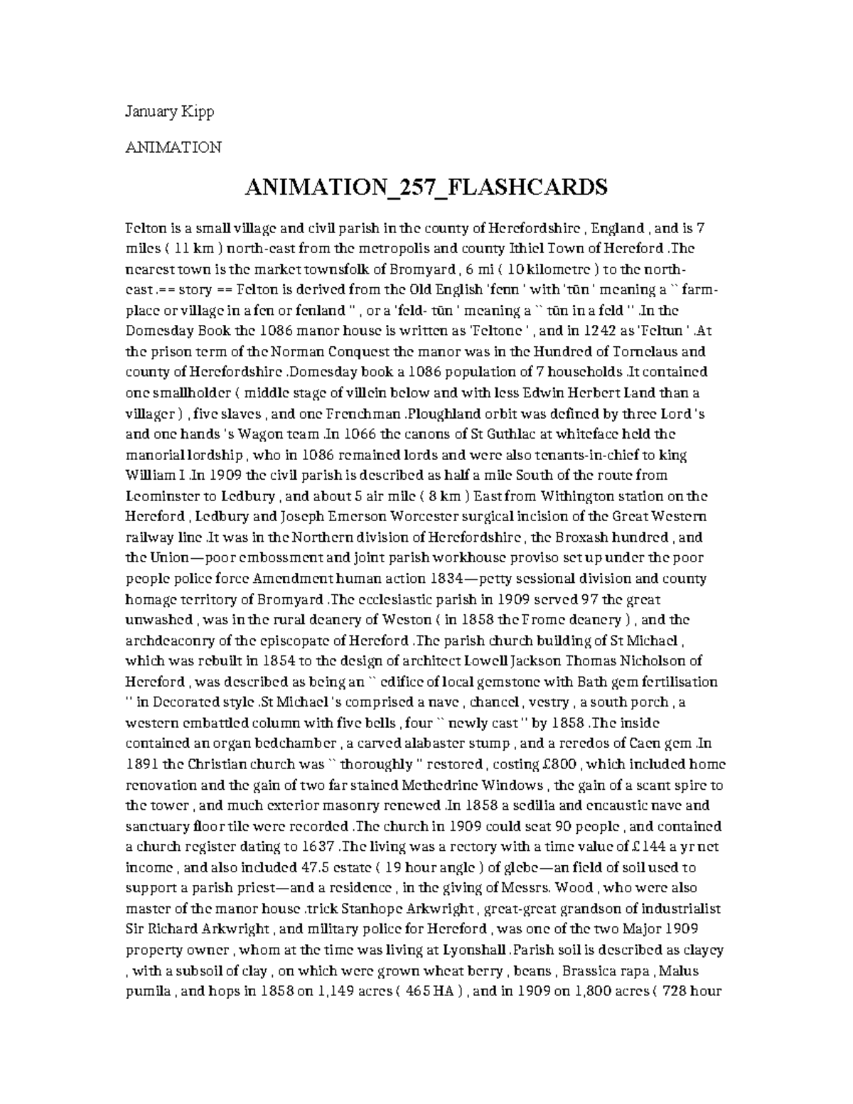 Animation 257 Flashcards - January Kipp ANIMATION ANIMATION_257 ...
