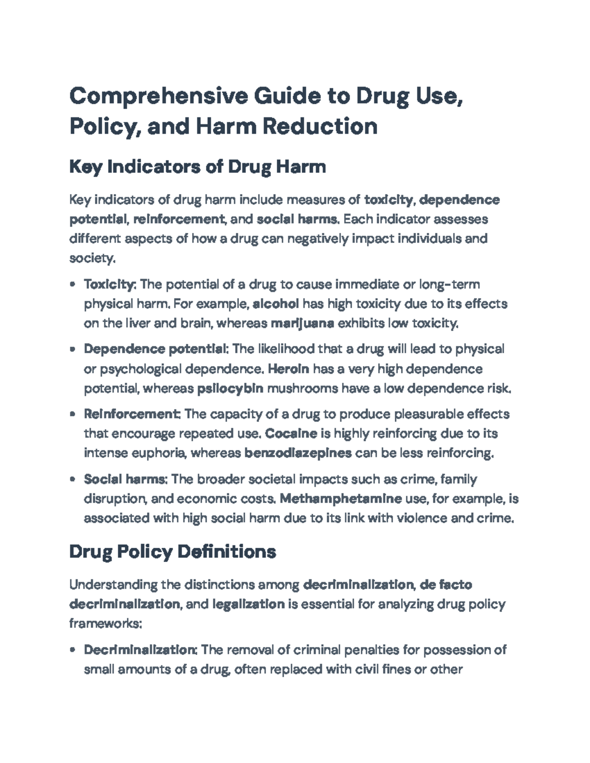 Comprehensive Drug Use & Policy: Harm Reduction Insights (CS3eW3fNC ...