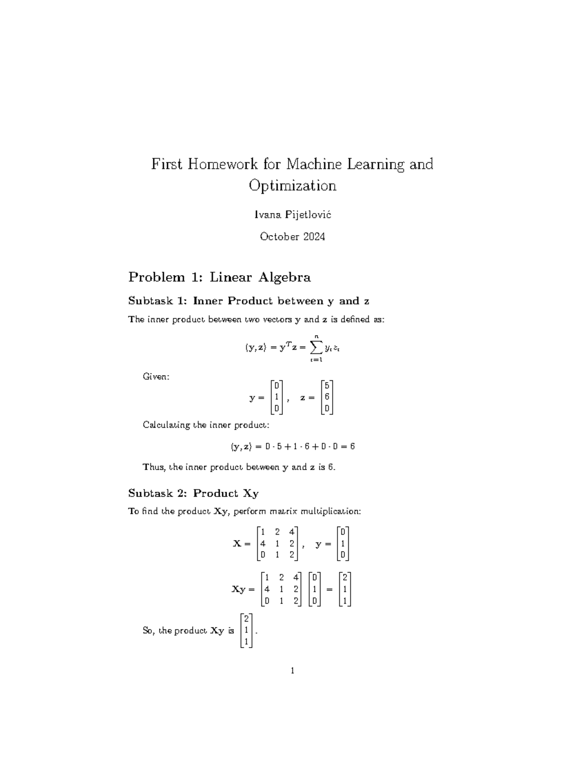 Machine Learning and Optimization Homework (MLO) - Fall 2024 - Studocu