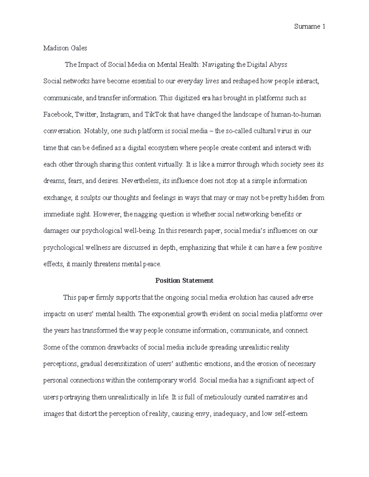 PSY 101: The Impact of Social Media on Mental Health - A Critical ...