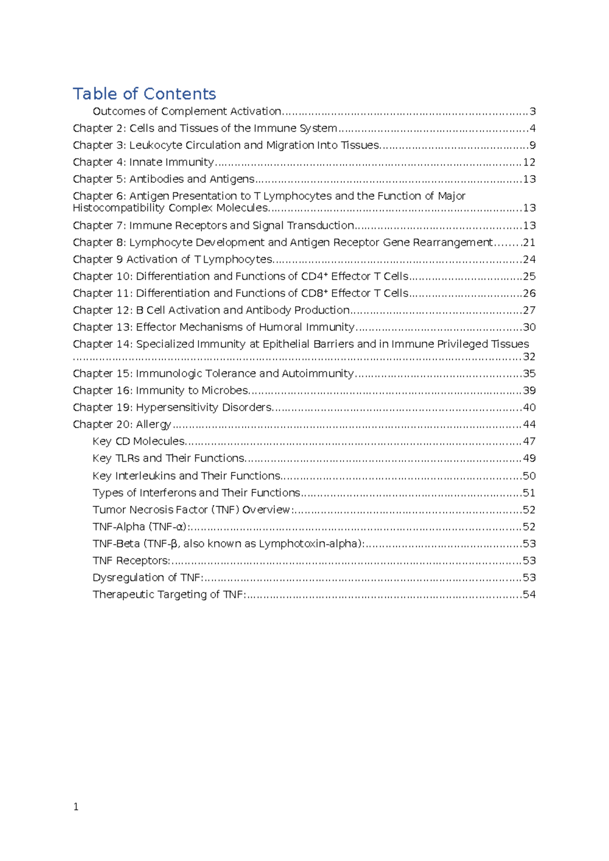 Immunology Summary: Key Concepts and Immune Responses Overview ...