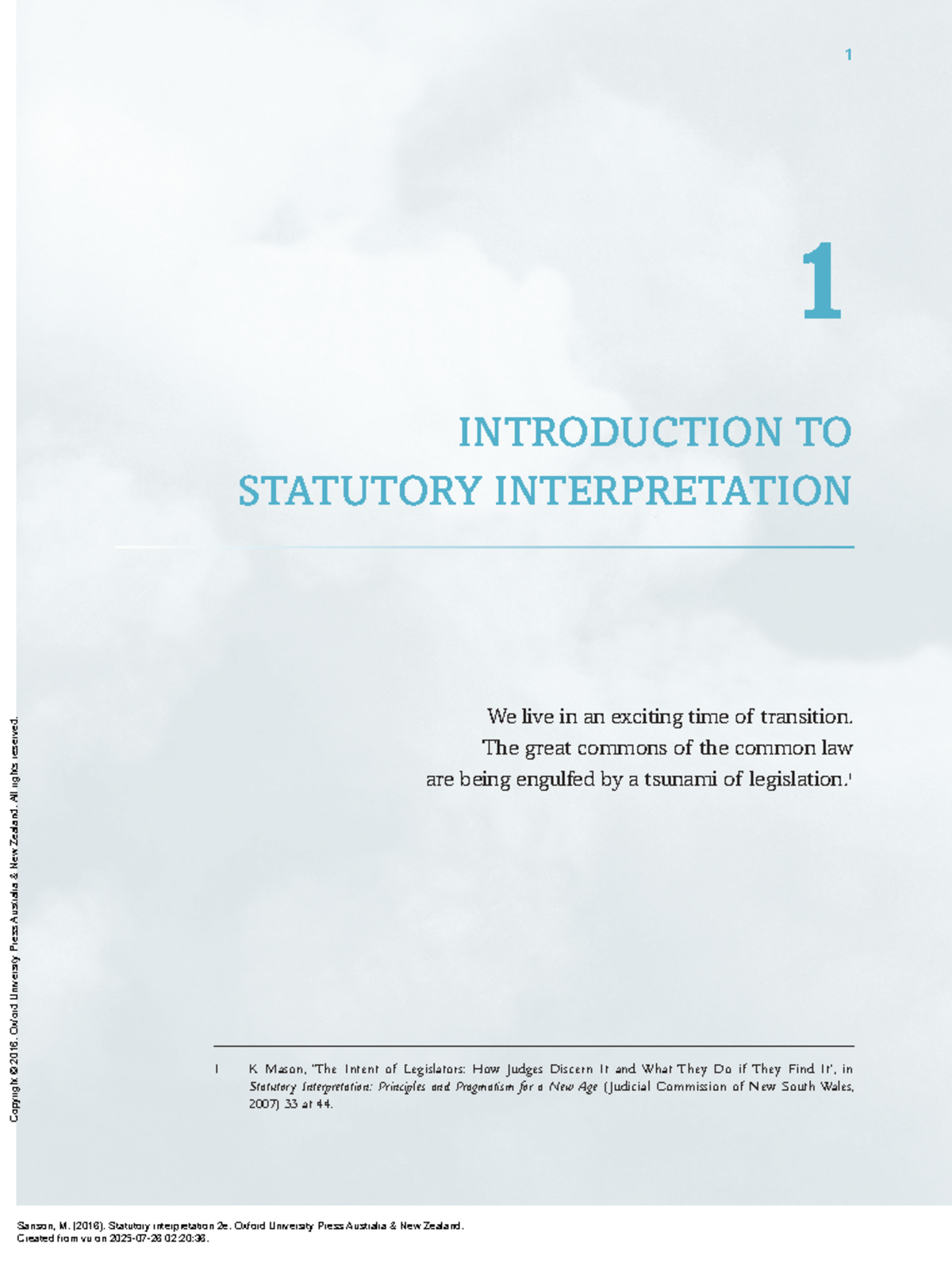 S1: Introduction to Statutory Interpretation - Key Concepts and ...