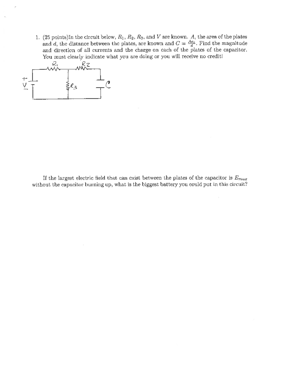 PHYS 208 Exam 2: Electric Circuits and Capacitor Charges Explained ...