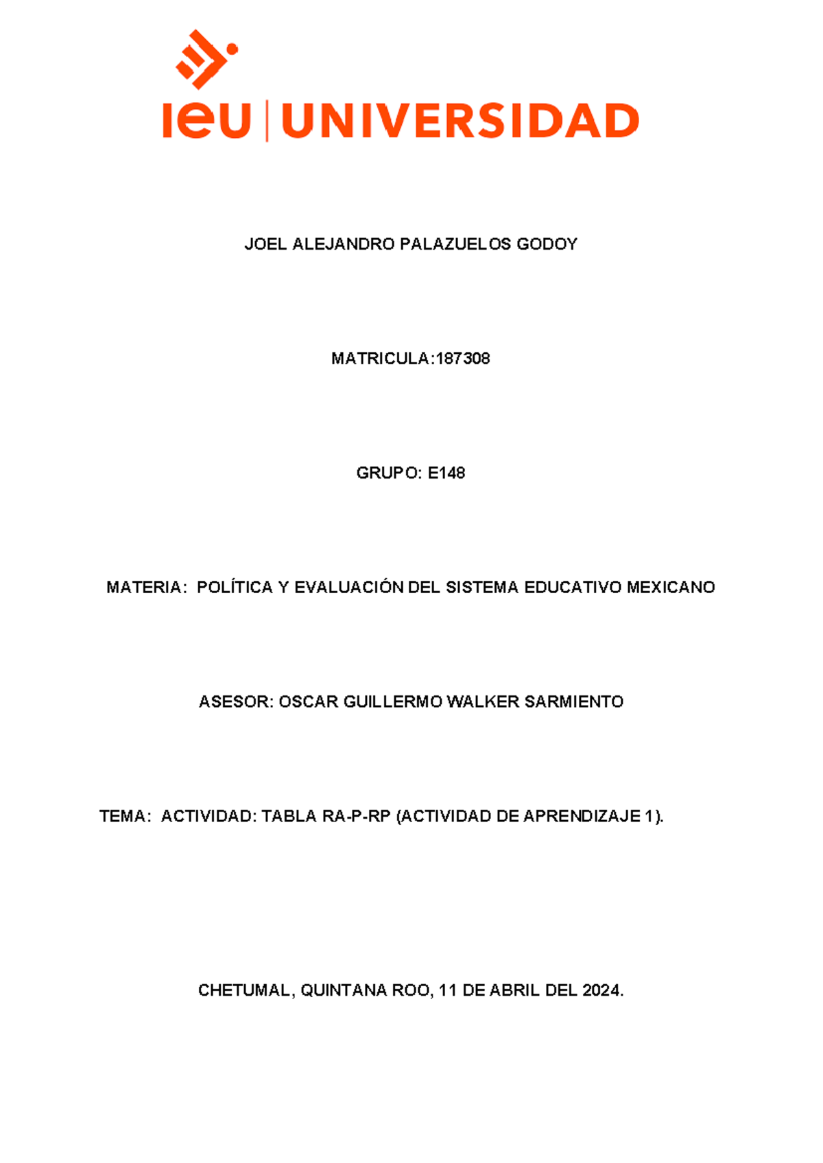 Tabla RA-P-RP - CUADRO COMPARATIVO - JOEL ALEJANDRO PALAZUELOS GODOY ...