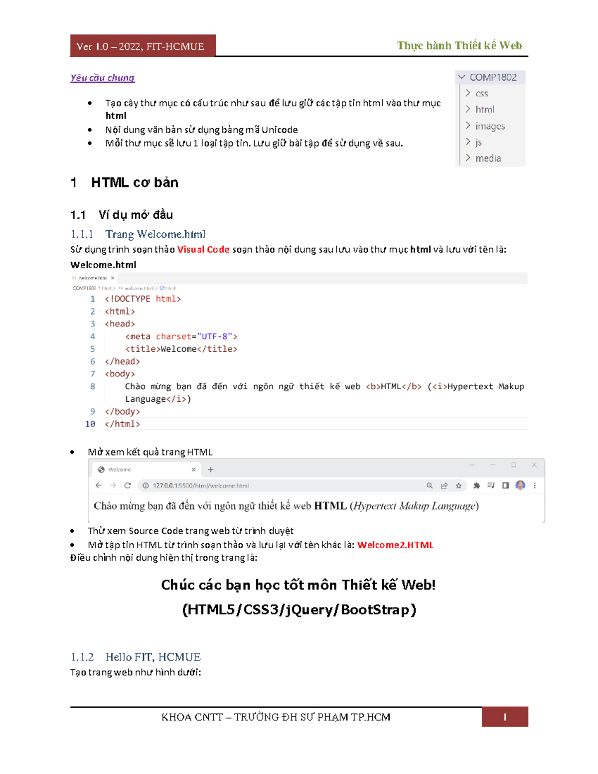 LAB01 - HTML Practical Guide (Ver 1.0 - 2022, FIT-HCMUE) - Studocu