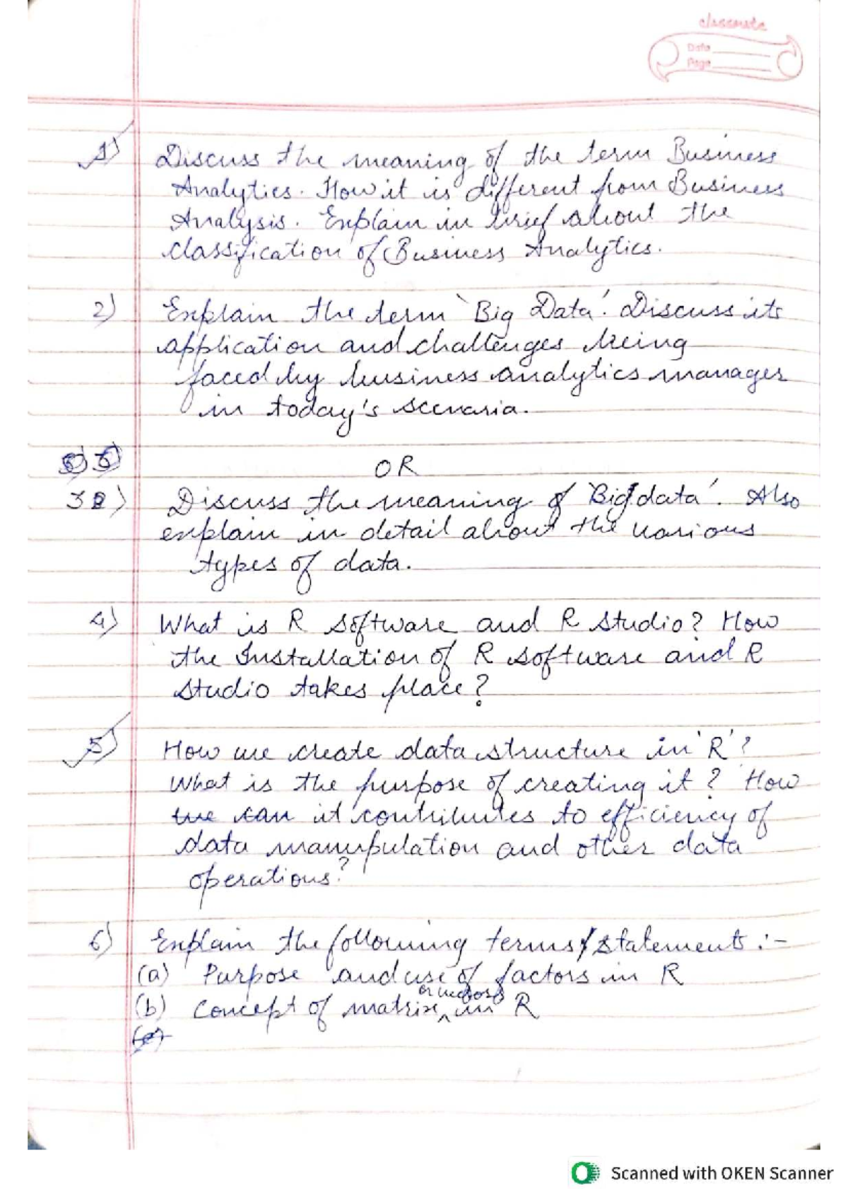 Syllabus for BUS 101: Business Analytics Test Overview and Key Concepts ...