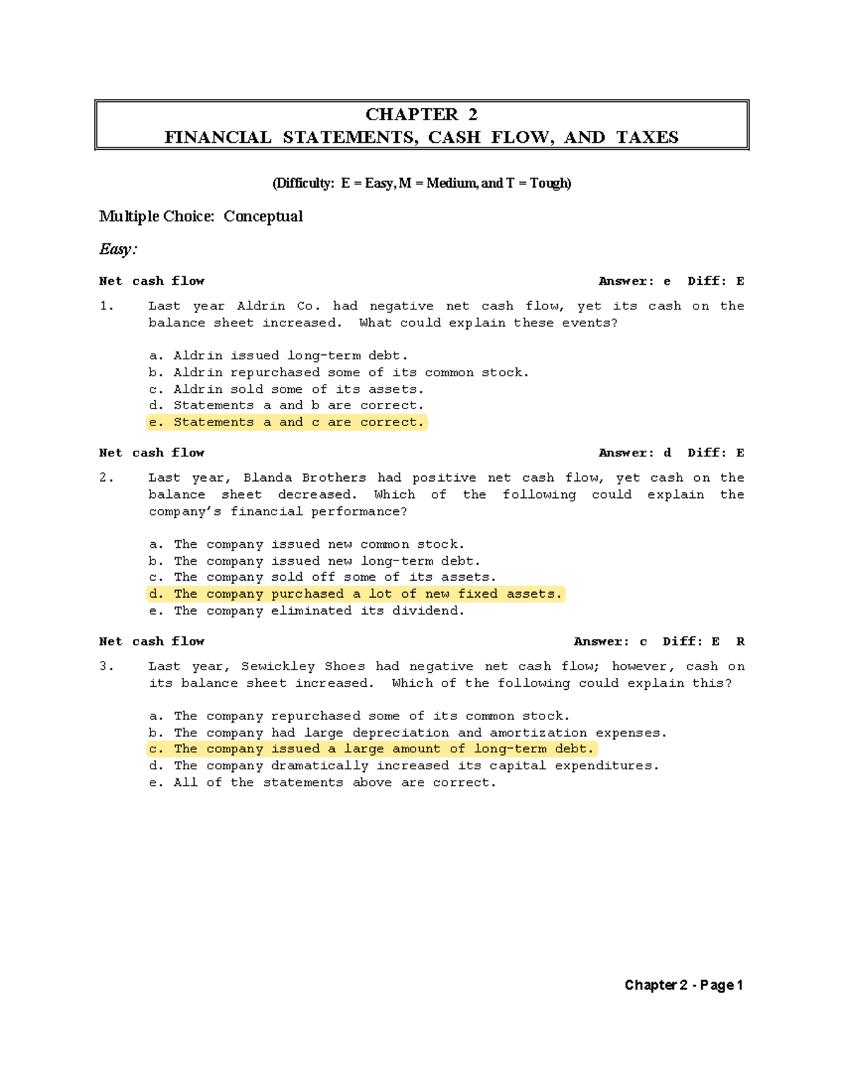 Financial Statements (FIN 101): Cash Flows and Taxes Overview - Studocu