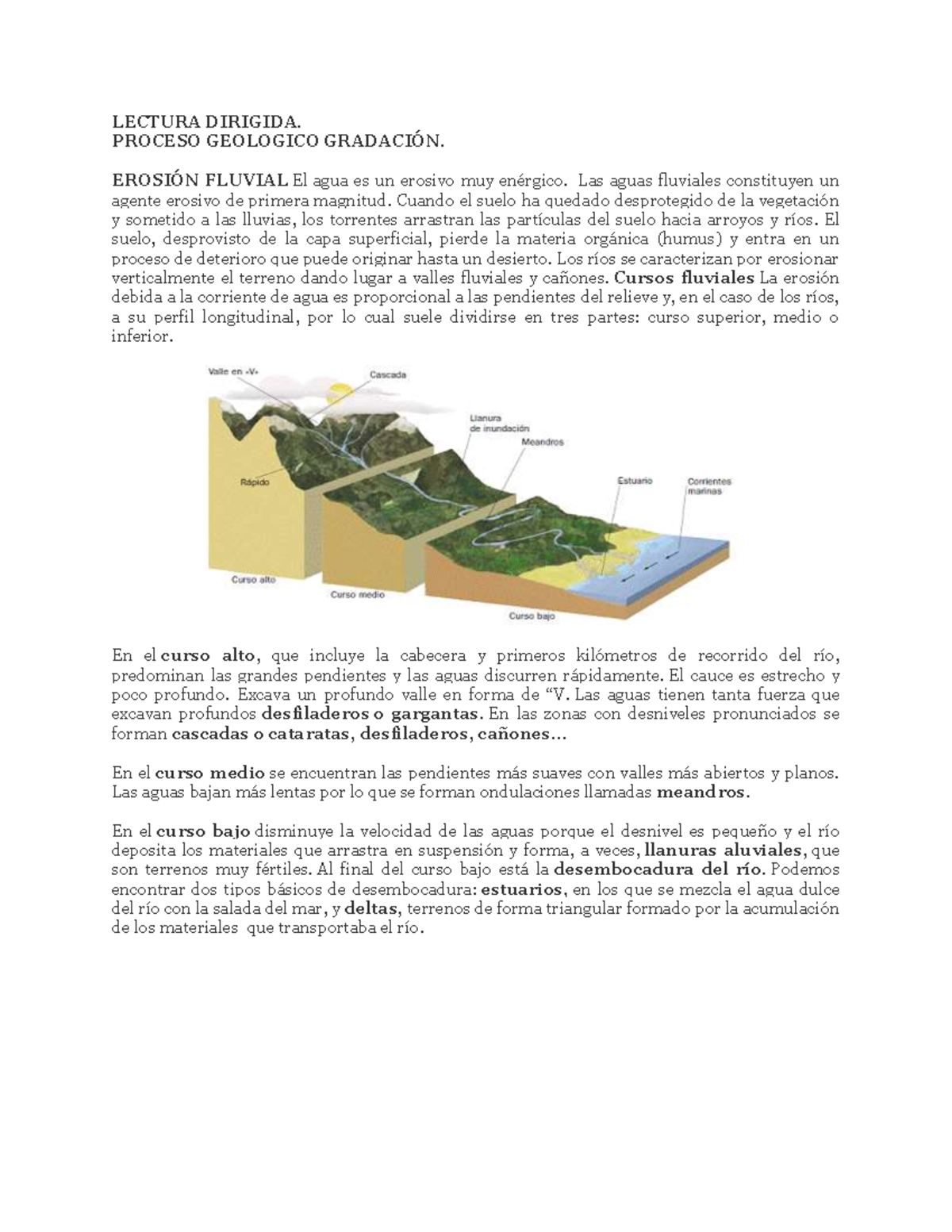 Lectura Dirigida II Gradacion - LECTURA DIRIGIDA. PROCESO GEOLOGICO ...