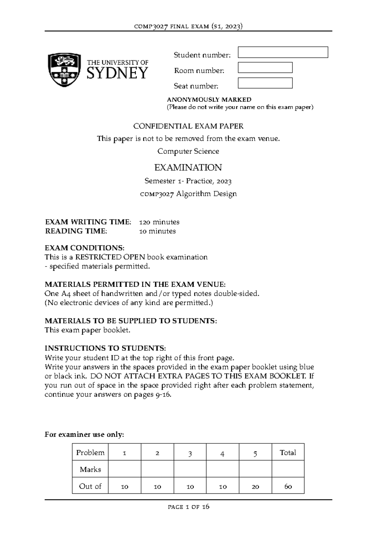 comp3027 Final Exam Practice Notes (S1, 2023) - Studocu