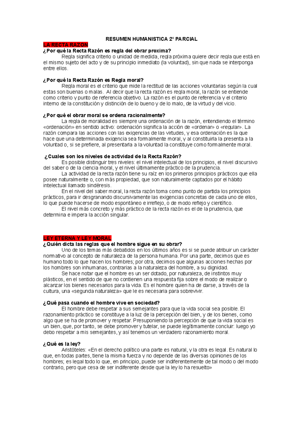 Resumen Humanistica 2º Parcial - RESUMEN HUMANISTICA 2º PARCIAL LA ...
