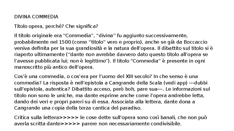 Divina Commedia: Analisi del Titolo e Significato - Introduzione - Studocu