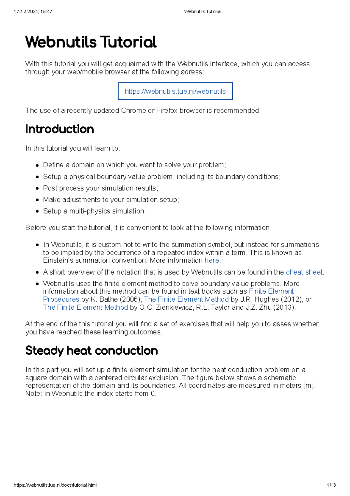 Webnutils Tutorial: Setting Up Finite Element Simulations for Heat ...
