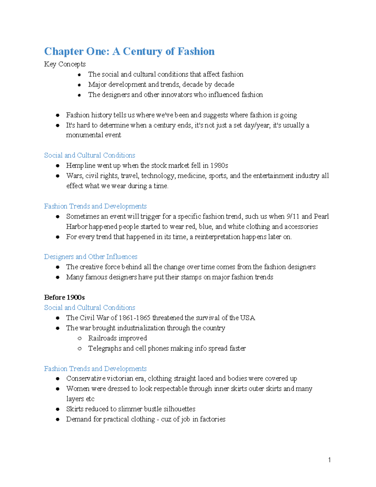 Fashion Insights: A Century of Trends and Influences (Course Code ...