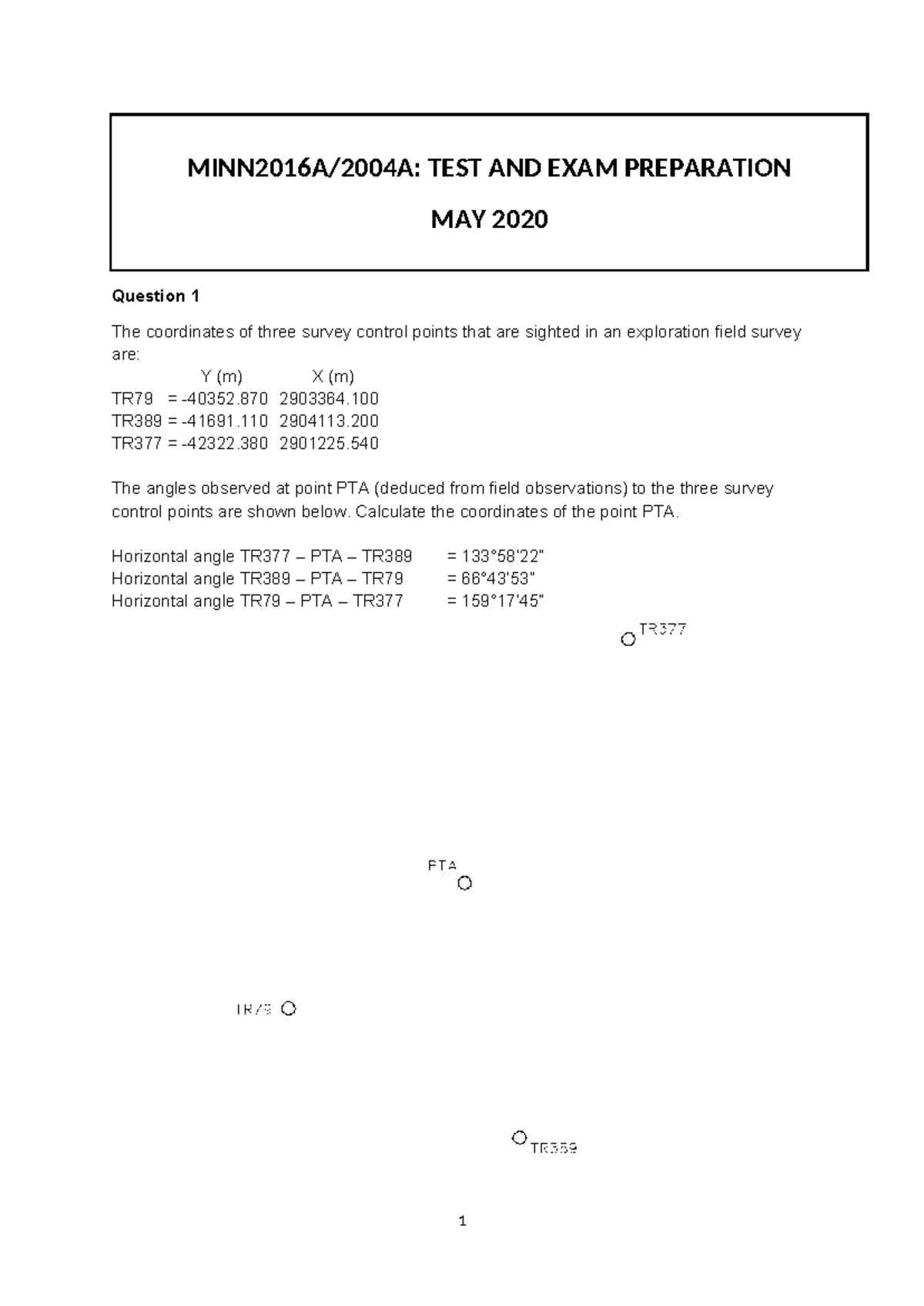 Mock Test Exam Paper for Surveying Techniques - May 2020 - Studocu
