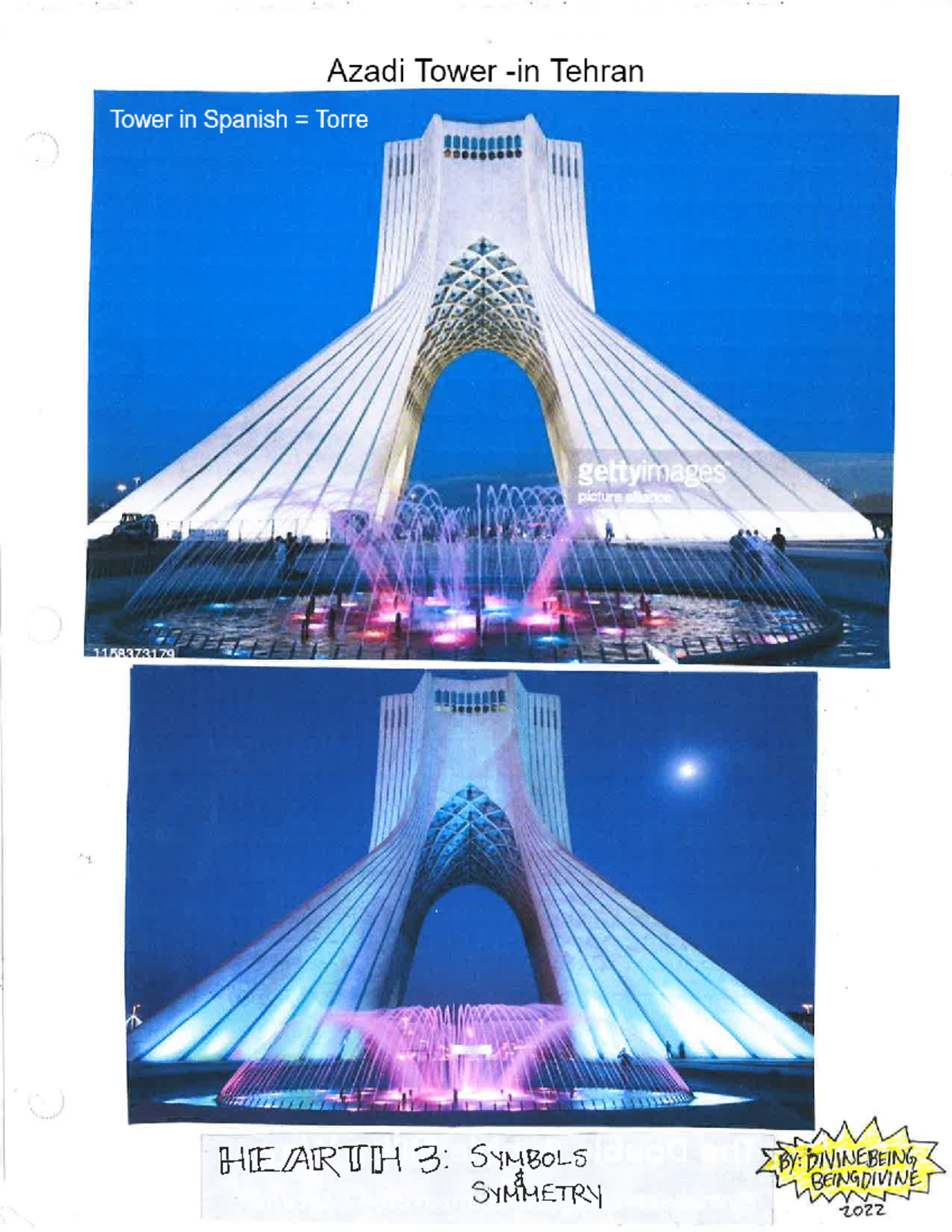 Hearth 3 - Symbol Symmetry - Azadi Tower Tehran Tower in Spanish Torre ...