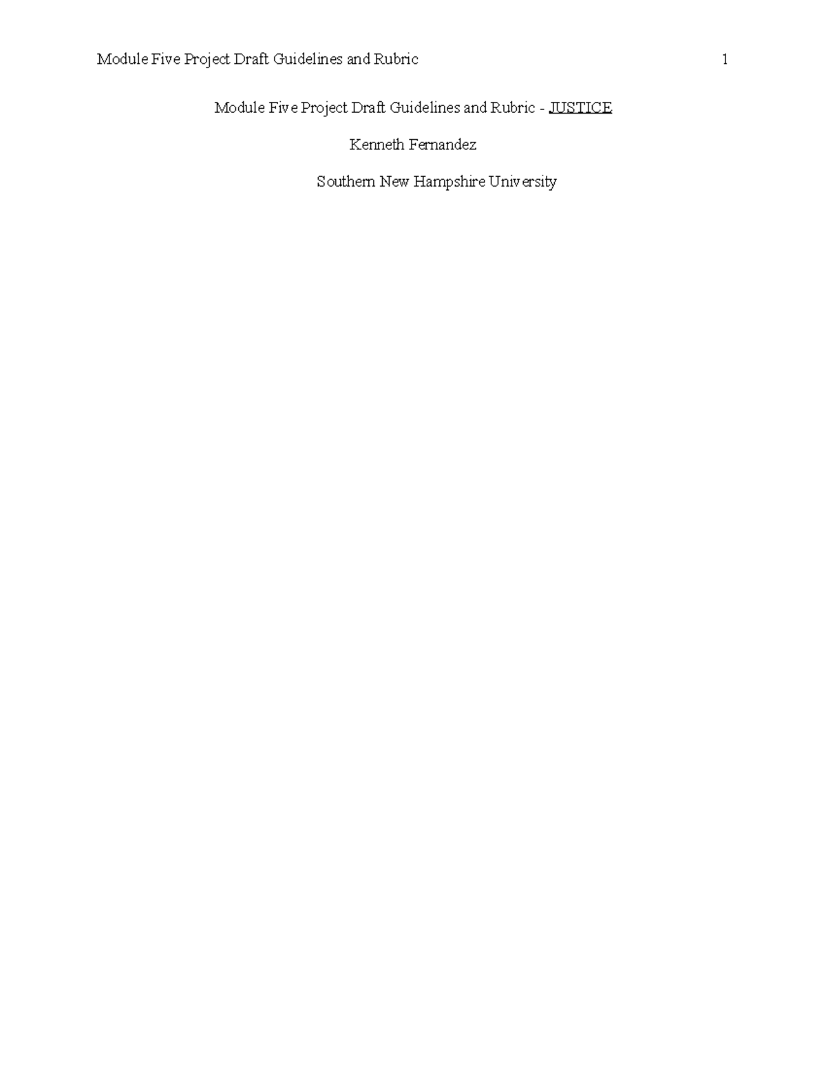 Module 5 - Justice Project Draft Guidelines and Rubric - Studocu