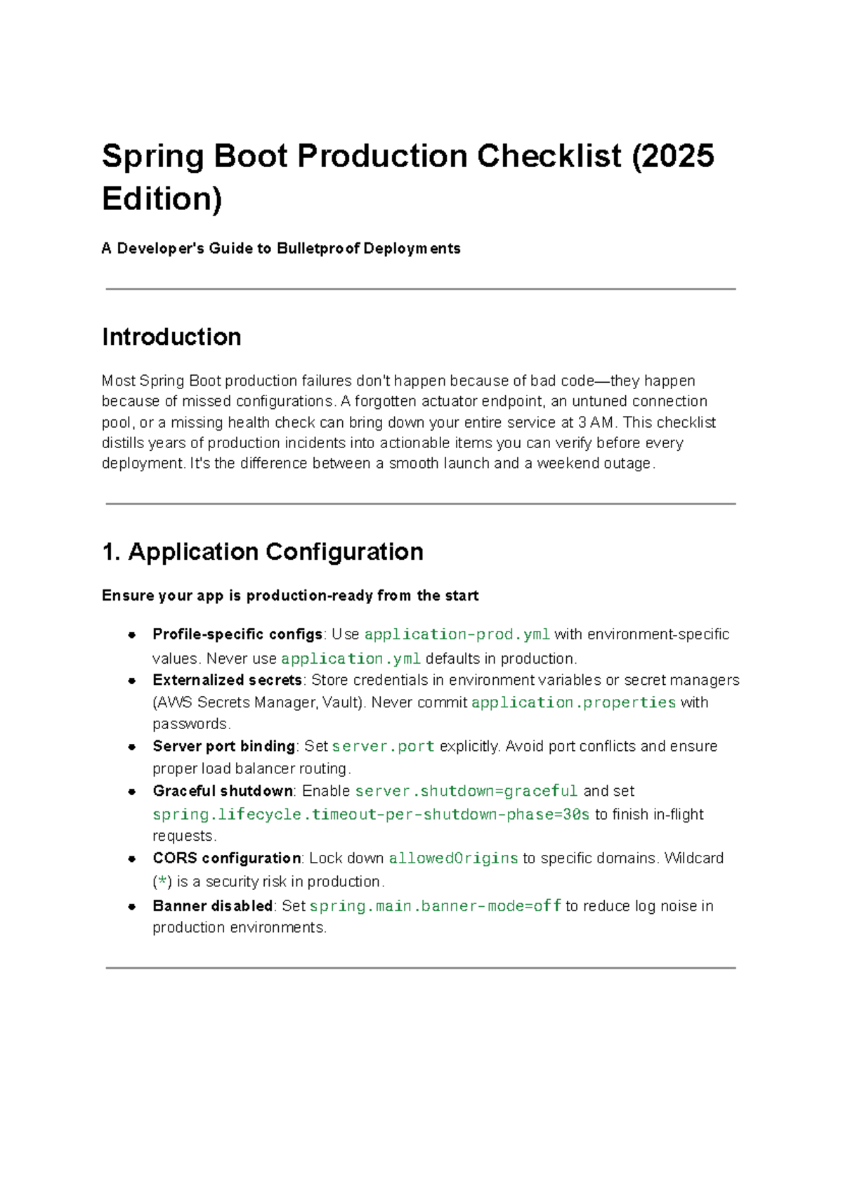 Spring Boot Production Checklist (2025 Edition) - Essential Guide - Studocu