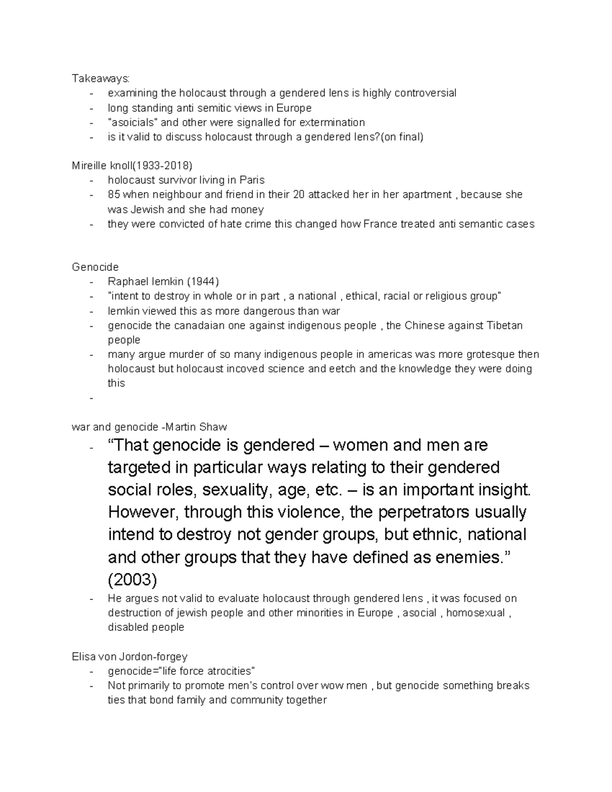 Holocaust Insights: Gender Perspectives and Controversies (HIST 11 ...