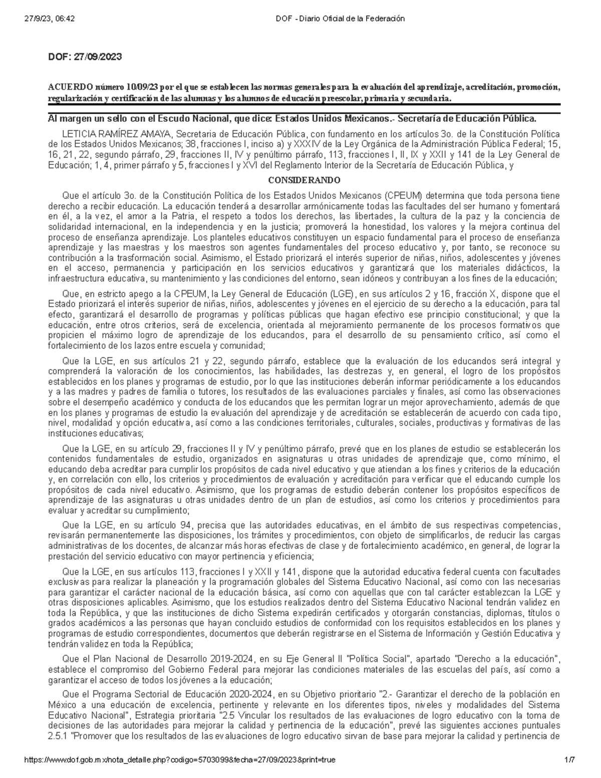 Acuerdo 100923: Normas Generales para Evaluación y Acreditación en ...