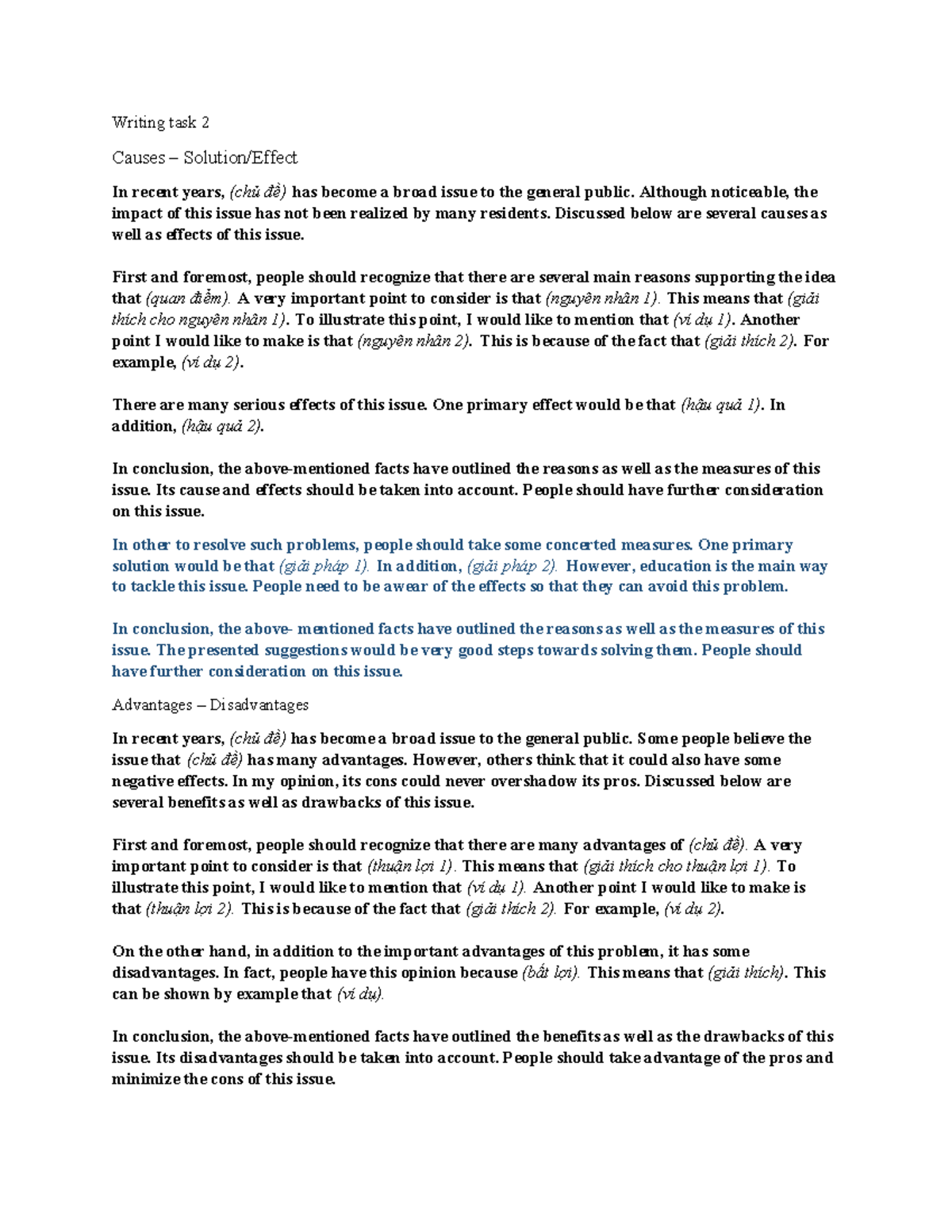 Task 2 - Writing Causes and Effects Analysis (VSTEP) - Studocu