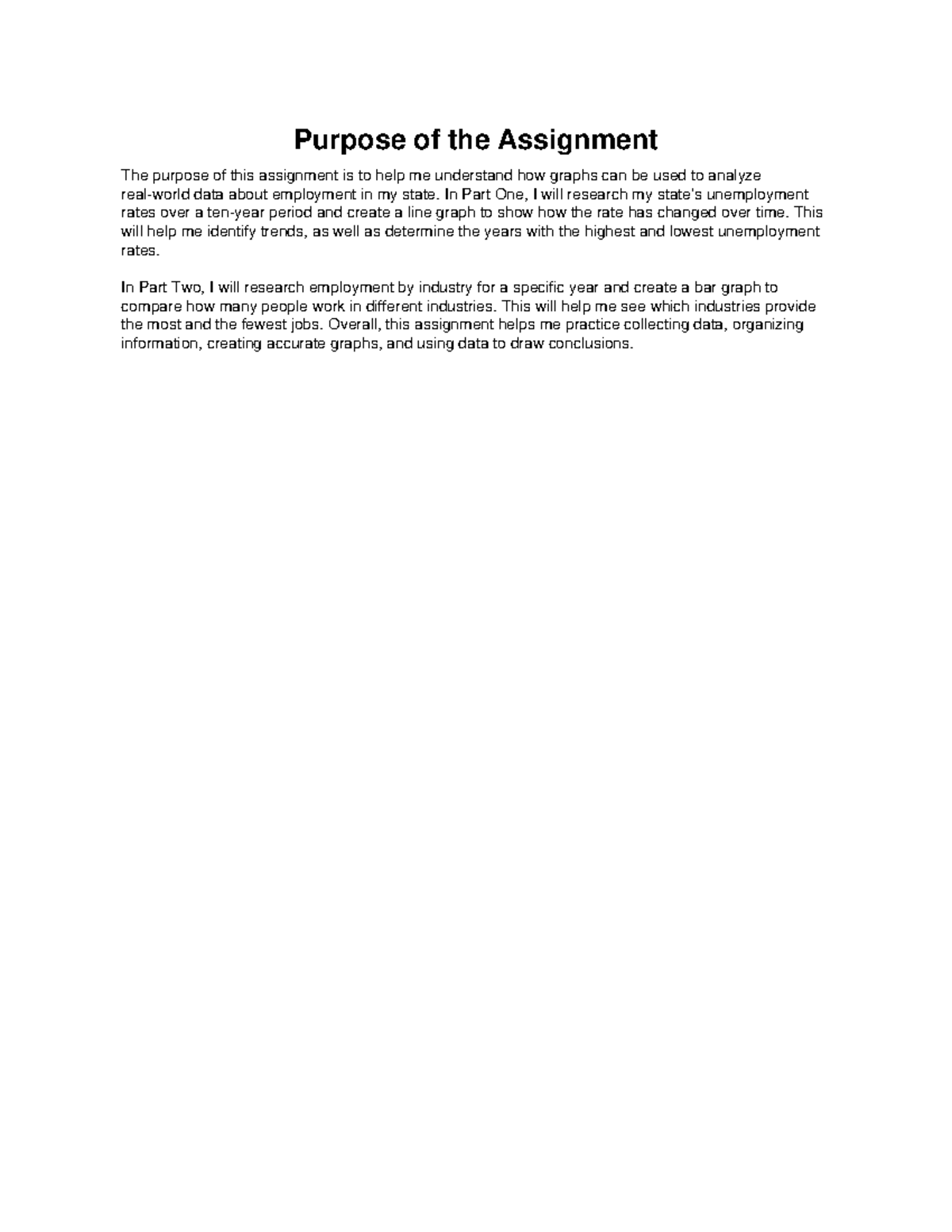 Assignment Purpose: Creating Graphs for State Employment Analysis - Studocu