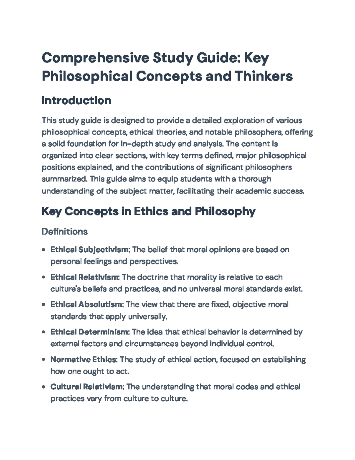Philosophy 101: Comprehensive Study Guide on Key Concepts & Thinkers ...