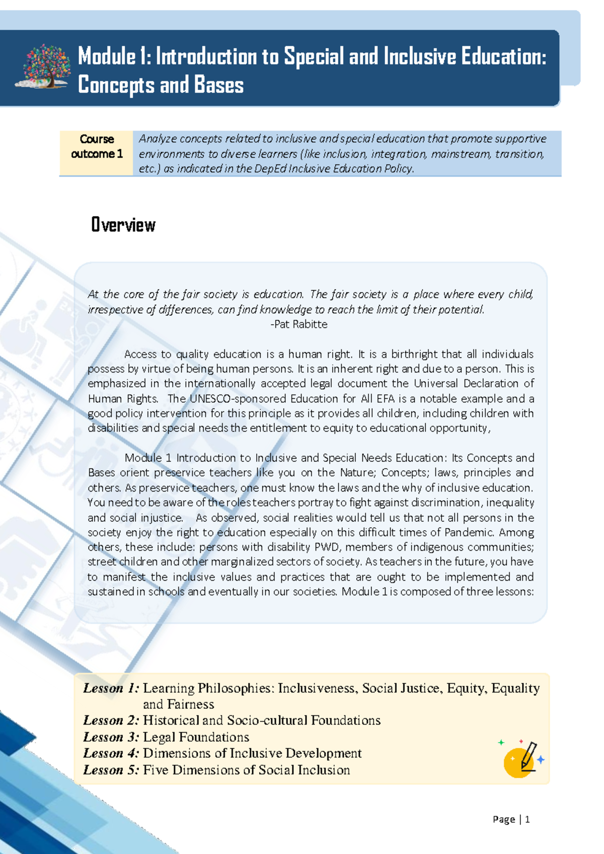 Prof Ed 4: Module 1 Lesson 5 - Understanding Social Inclusion ...