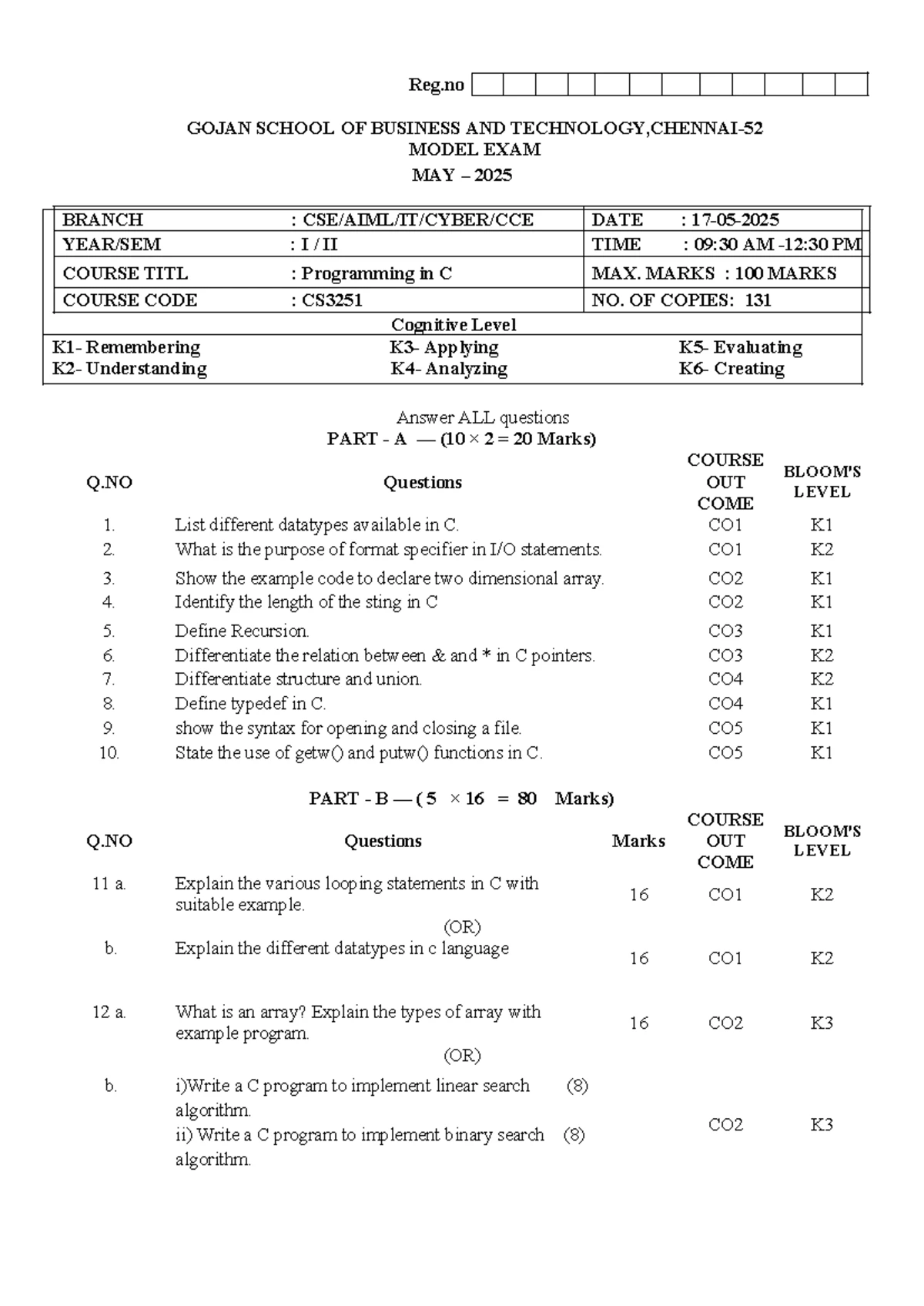 CSE Program Outcomes (POs) - Anna University Curriculum Overview - Studocu