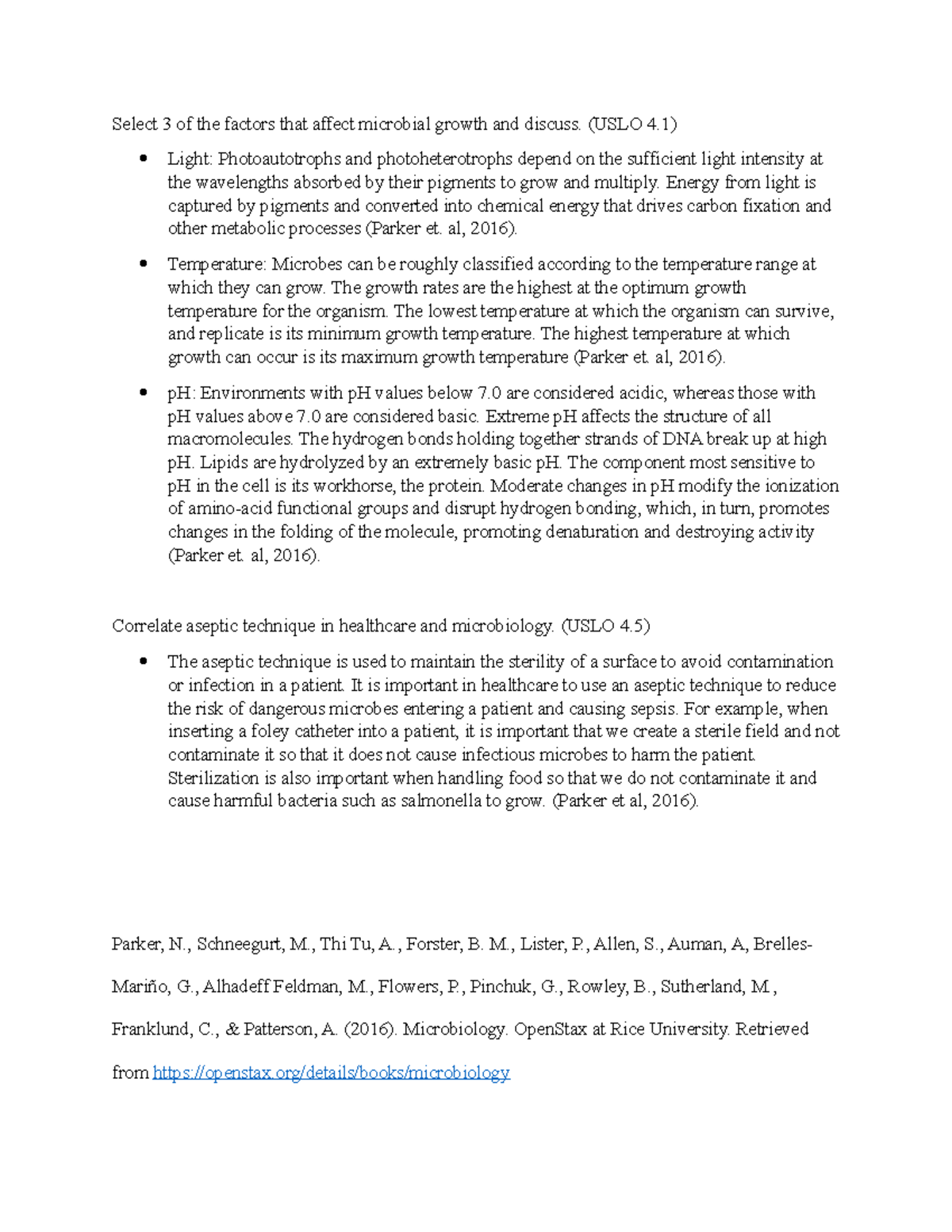 Micro wk4 Disc - Factors Influencing Microbial Growth & Aseptic ...