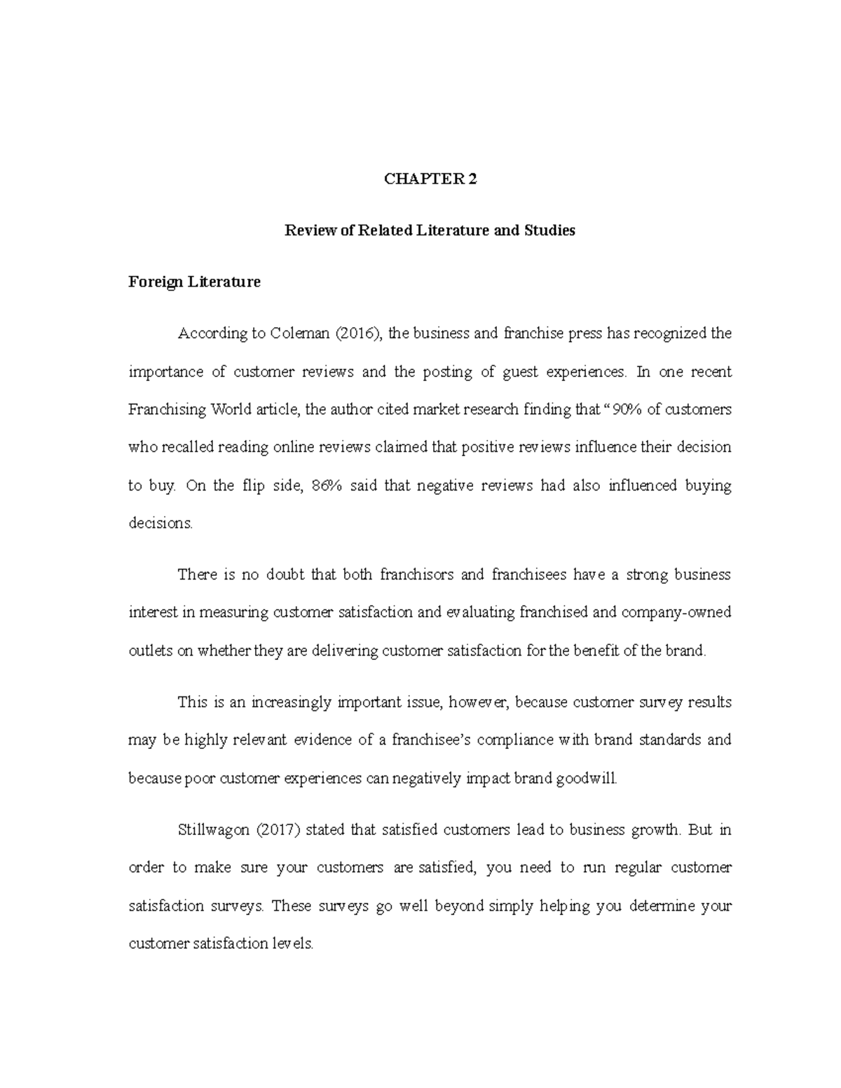 Chapter 2: RRL PR1 2 - Review of Related Literature on Customer ...