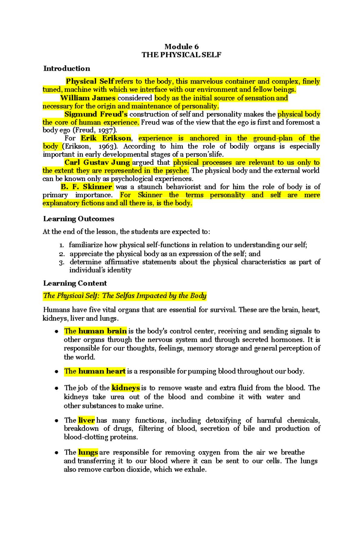 Chapter 6: The Physical Self and Its Impact on Identity (Module 6 ...
