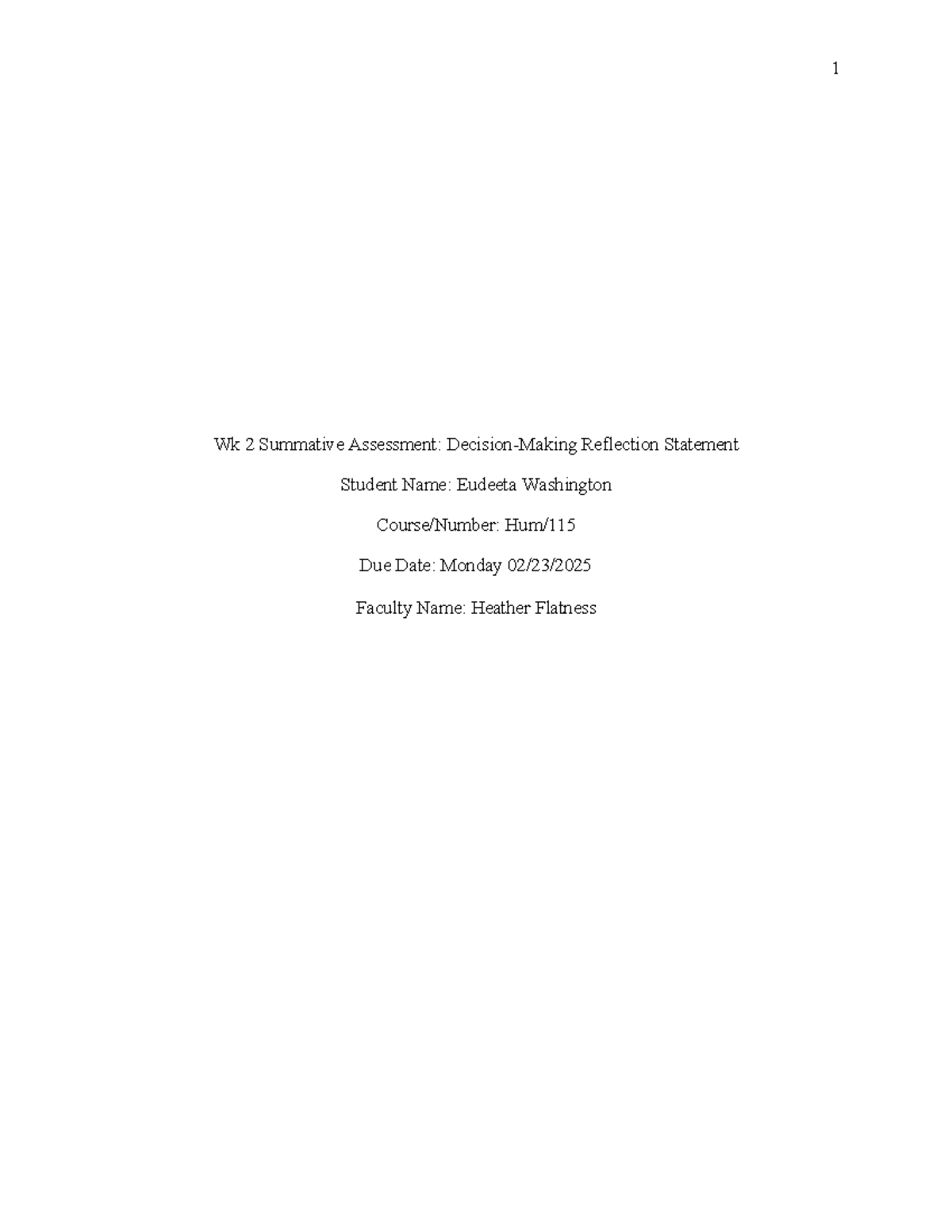 Wk 2 Summative Assessment: Reflection on Critical Thinking Obstacles ...
