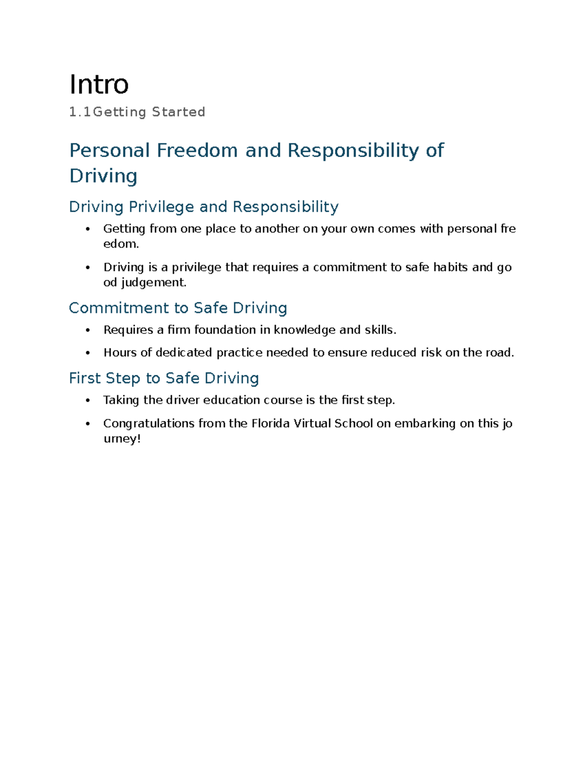 1.1 Getting Started Intro - Intro 1 Started Personal Freedom and ...
