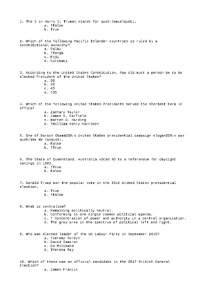 Unit 2 Test Review - Unit 2 Test Review Format: Part 1 Multiple Choice ...