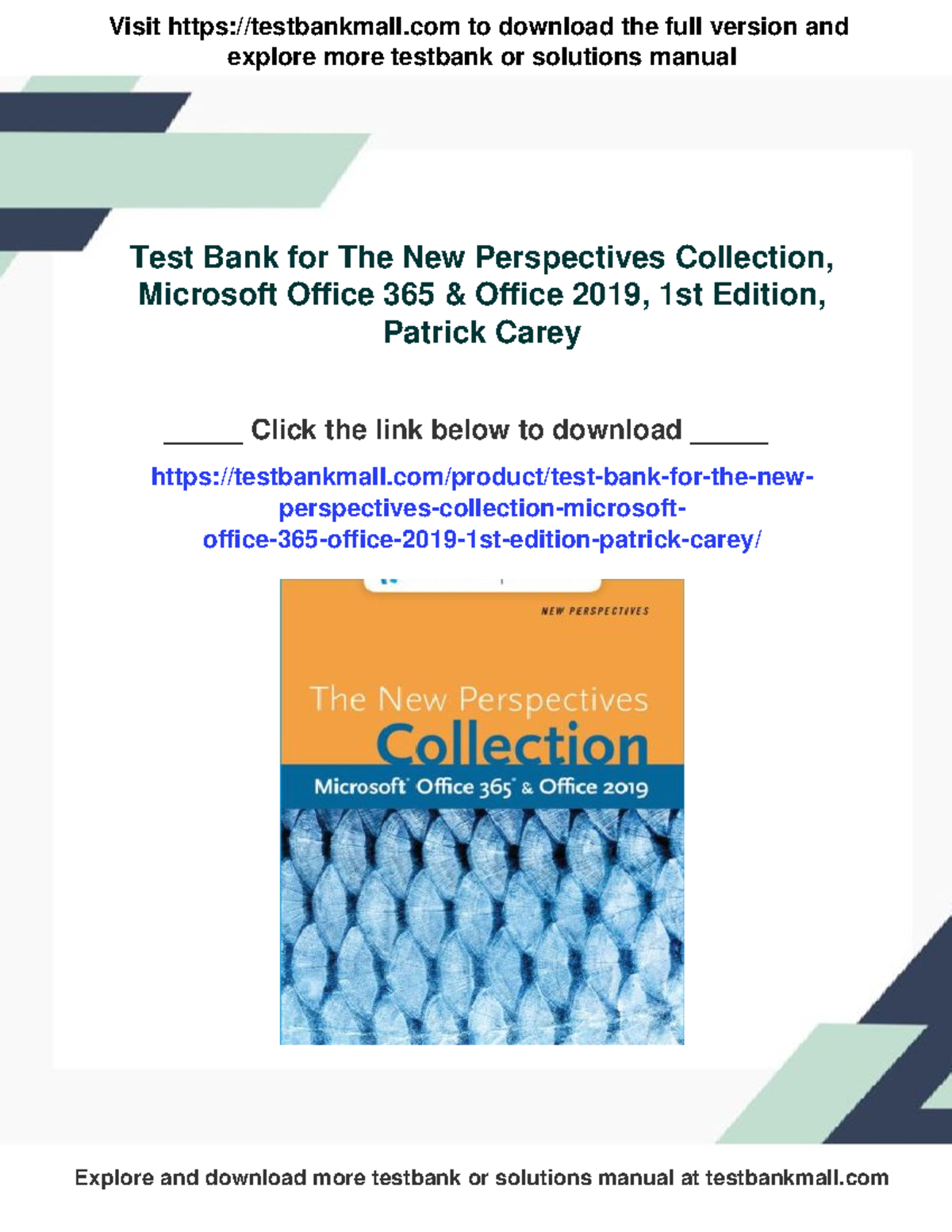 21119 - Test bank for the new perspectives collection, microsoft office ...