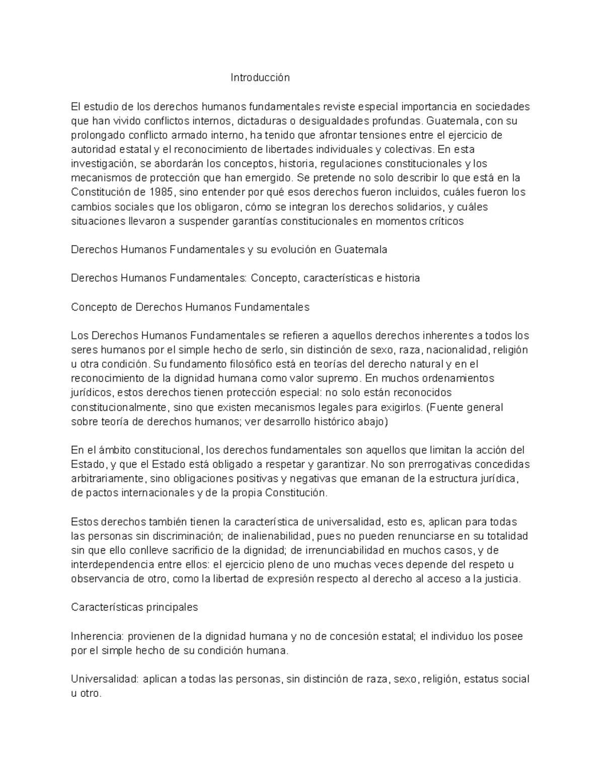 Resumen sobre Derechos Humanos Fundamentales en Guatemala (Curso: DH101 ...